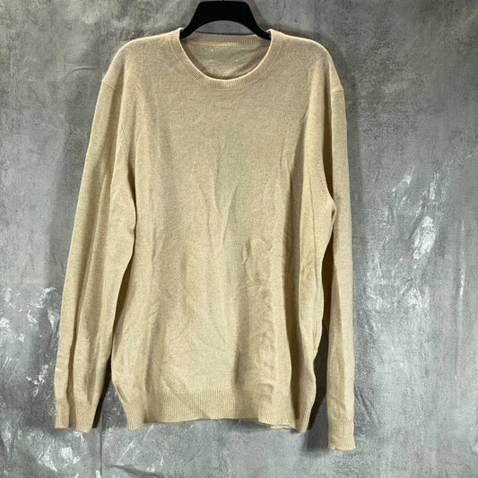CLUB ROOM Men's Oatmeal Solid Cashmere Crewneck Pullover Sweater SZ XL