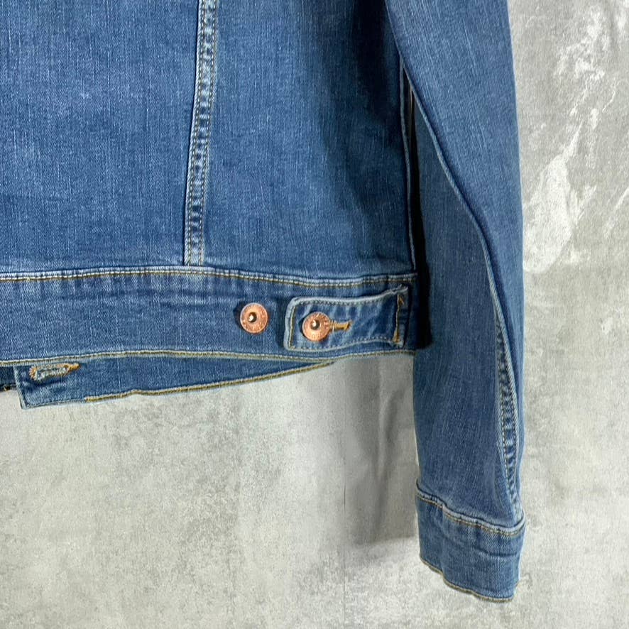 NAUTICA JEANS CO. Women's Light Wash True Flex Button-Up Utility Denim Jacket