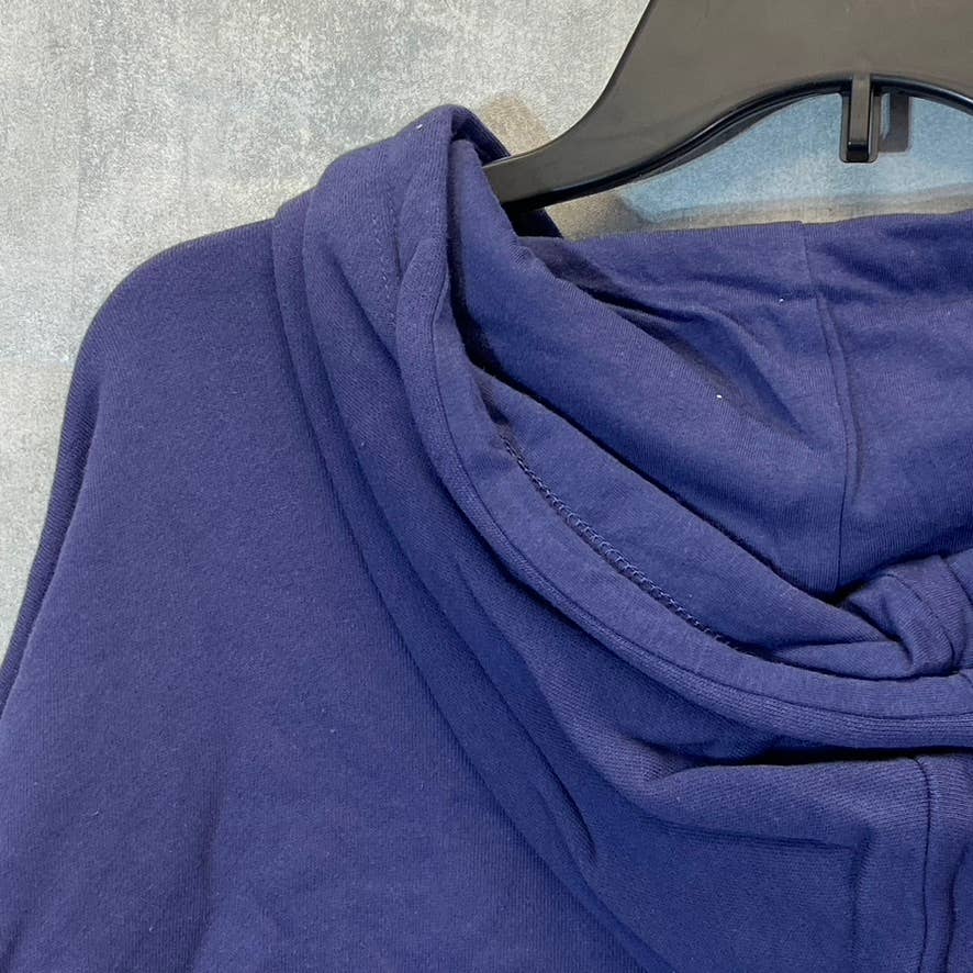 BP. Women's Navy New York Cutoff Graphic Long Sleeve Pullover Hoodie SZ S