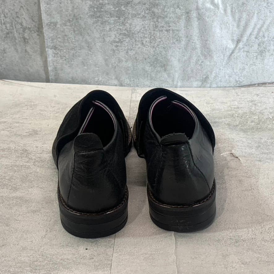 BUENO Women's Black Nubuck Passion Block Heel Slip-On Loafers SZ 8.5