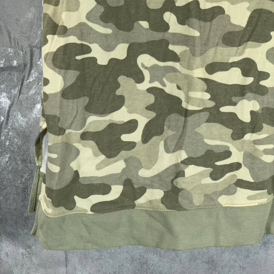 STYLE & CO Women's Green Camo-Print Oversized Pullover Hoodie SZ M