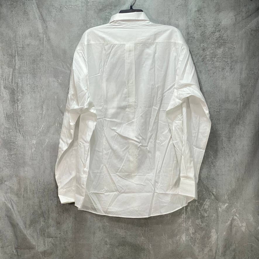 CLUB ROOM White Regular Fit Performance Stretch Pinpoint Solid Dress Shirt SZ XL