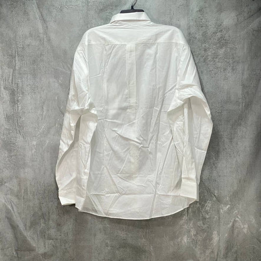 CLUB ROOM White Regular Fit Performance Stretch Pinpoint Solid Dress Shirt SZ XL