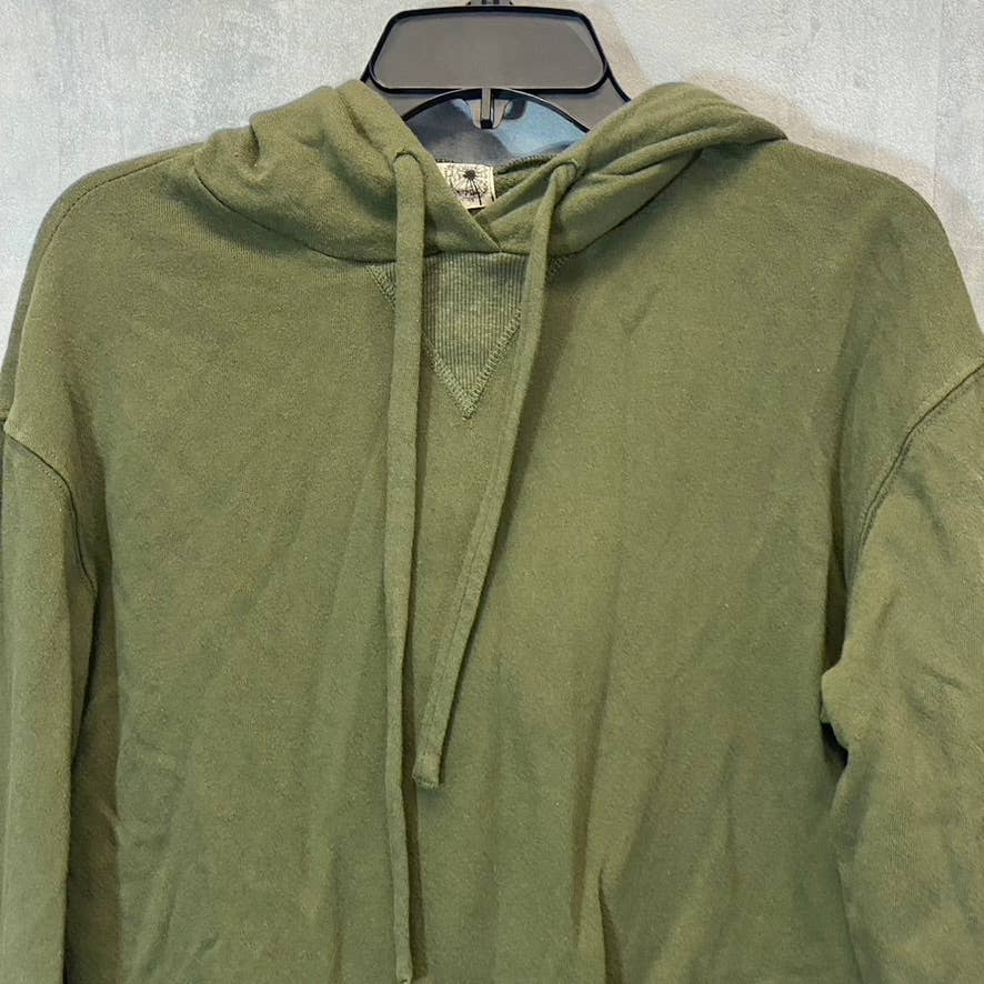 EVERLEIGH Women's Olive Distressed Pullover Hooded Sweater SZ XS