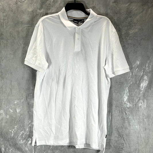 HUGO BOSS BOSS Men's White Cotton Pallas Embroidered Logo Polo Shirt SZ XL