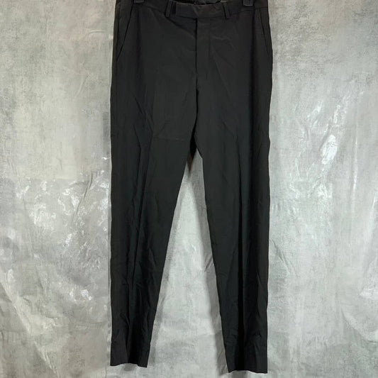 REACTION KENNETH COLE Men's Solid Black Slim-Fit Suit Pants SZ 33X32