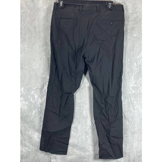 ALFANI Men's Solid Black Classic-Fit Stretch Flat Front Suit Pants SZ 34X30