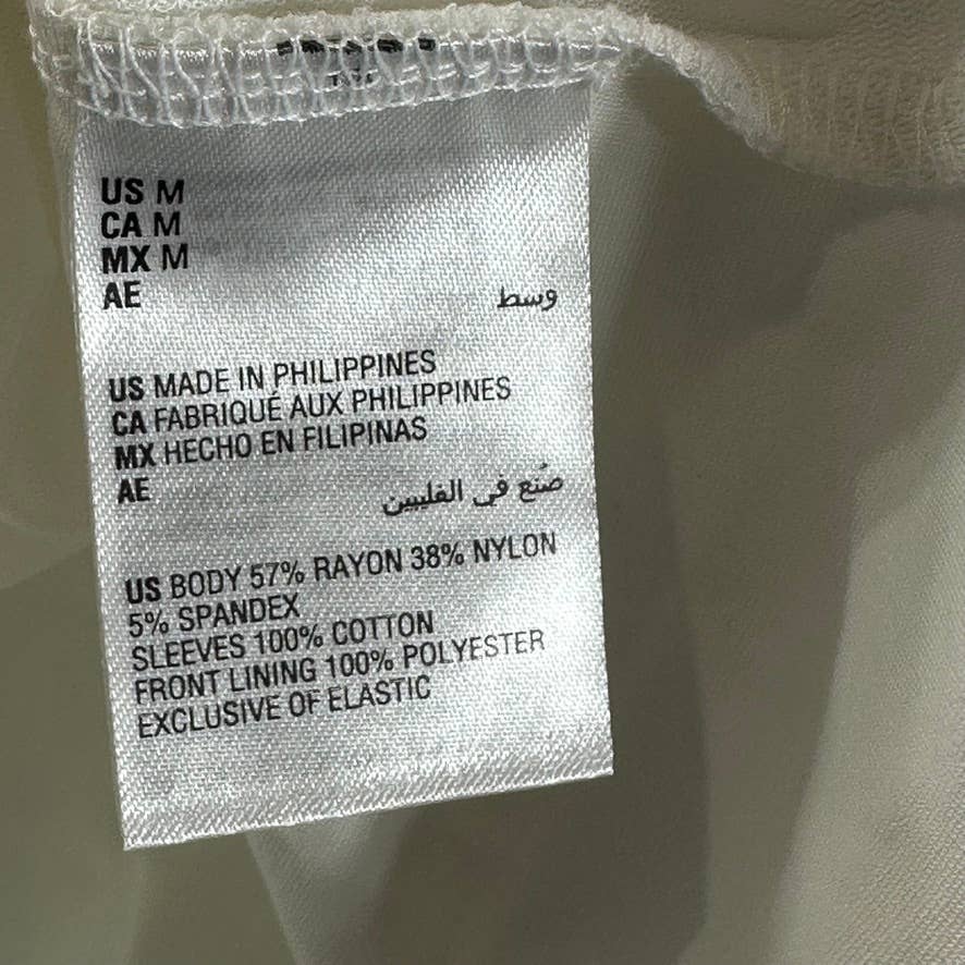 INC INTERNATIONAL CONCEPTS Women's Washed White Square-Neck Ruffled Top SZ M