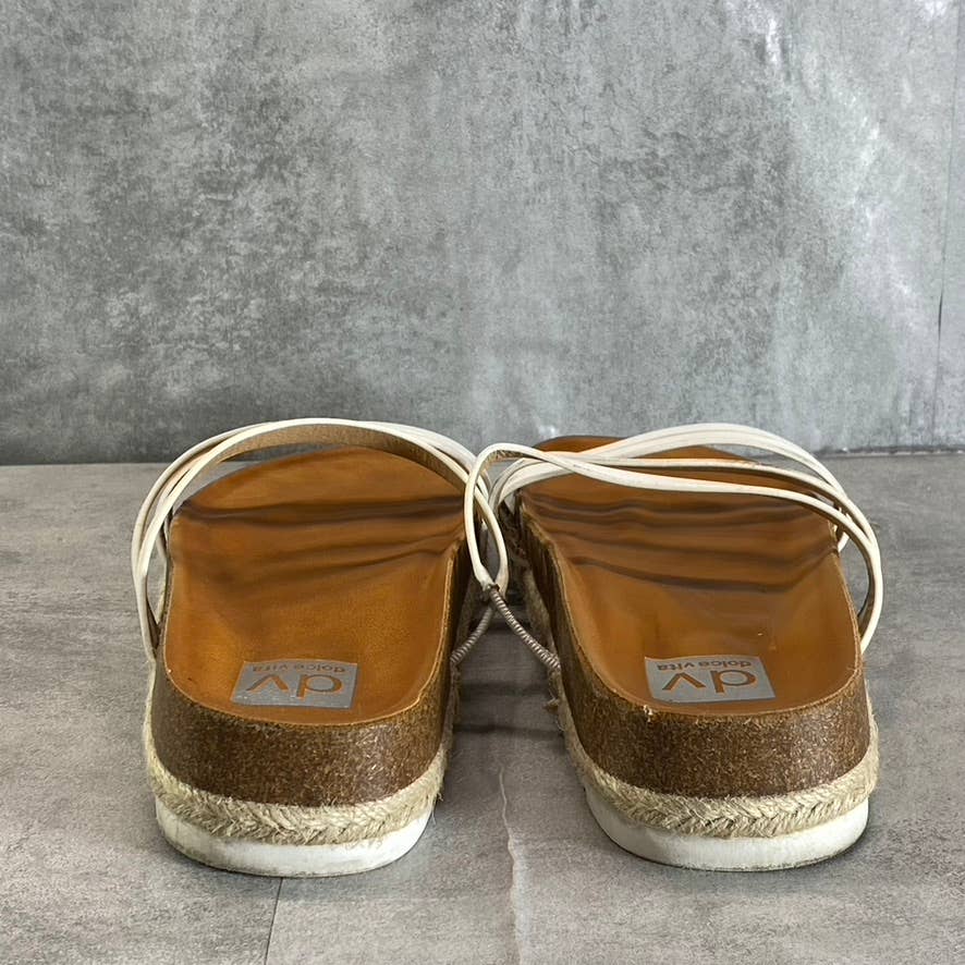 DV DOLCE VITA Women's White Carlee Strappy Footbed Slide Sandals SZ 10