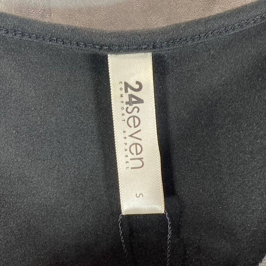 24SEVEN COMFORT Women's Black Short Sleeve Pocket Detail Midi Dress SZ S