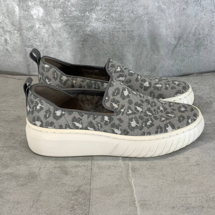 SOFFT Women's Grey Animal-Print Knit Pavina Slip-On Sneakers SZ 6