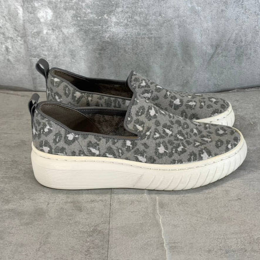 SOFFT Women's Grey Animal-Print Knit Pavina Slip-On Sneakers SZ 6