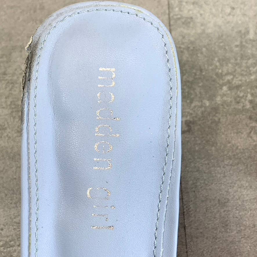 MADDEN GIRL Women's Blue Ribbon Gracy Braided Square-Toe Block-Heel Sandals SZ10