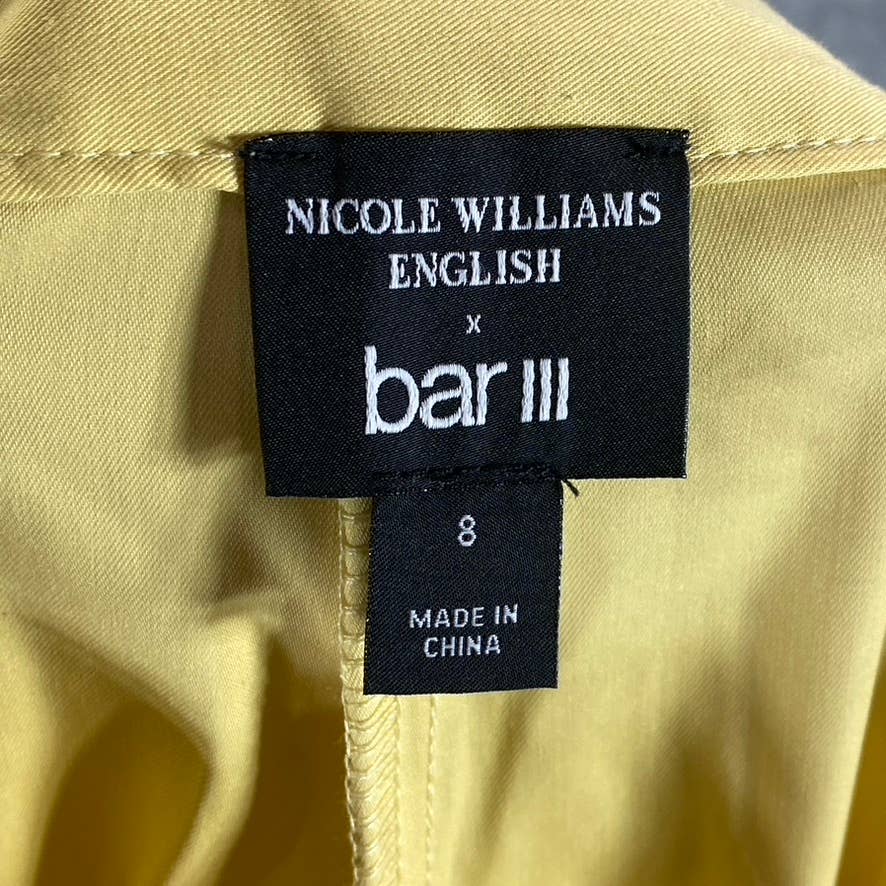 BAR III X NICOLE WILLIAMS ENGLISH Raffia Pleated Wide-Leg Relaxed Pants SZ 8