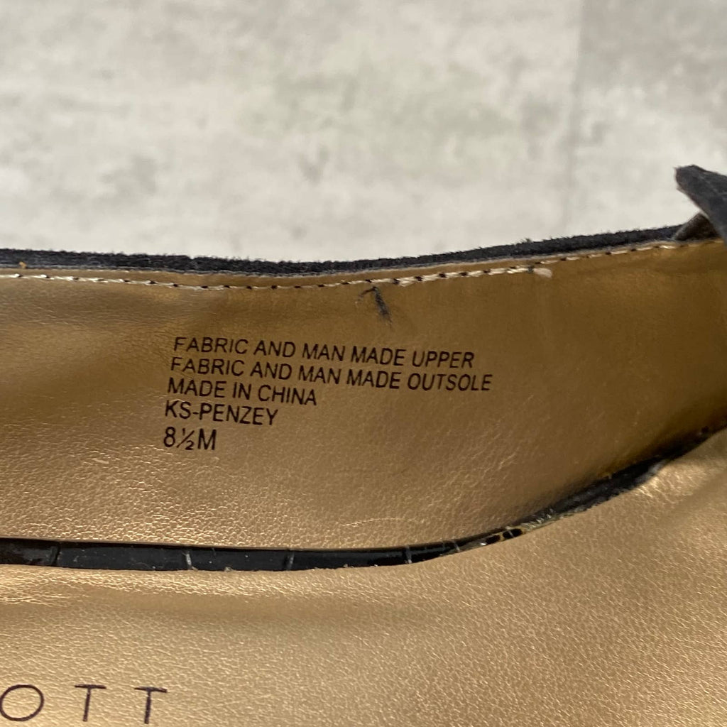 KAREN SCOTT Women's Black Faux Suede Penzey Square-Toe Dress Pumps SZ 8.5