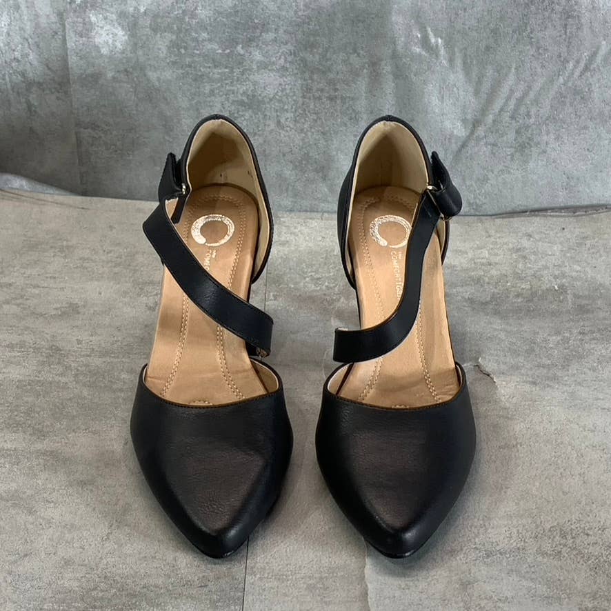 JOURNEE COLLECTION Women's Black Faux Leather Tillis Pointed-Toe Pumps SZ 7.5
