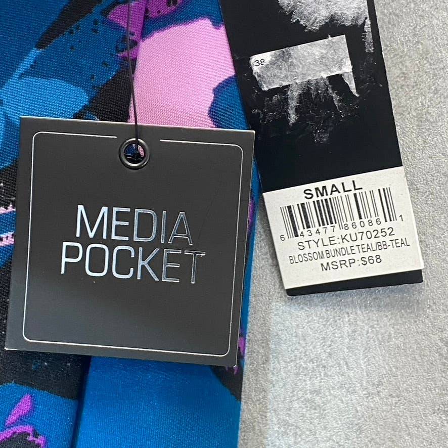 KAY UNGER Women's Blossom Bundle Teal Printed High-Waist Tummy Control Pull-On Leggings SZ S