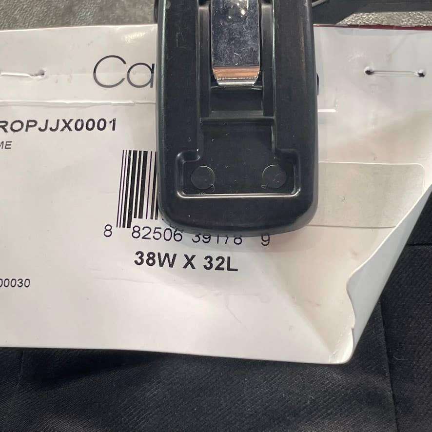 CALVIN KLEIN Men's Solid Black Slim-Fit Flat Front Dress Pants SZ 38X32