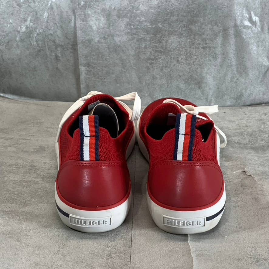 TOMMY HILFIGER Women's Medium Red Fabric Gessie Stretch Knit Sneakers SZ 9.5
