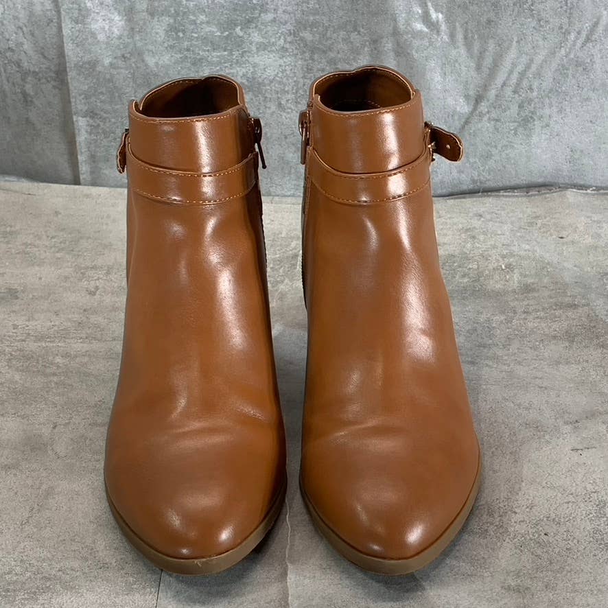 CHARTER CLUB Women's Brown Pixxy Almond-Toe Dress Booties SZ 8.5