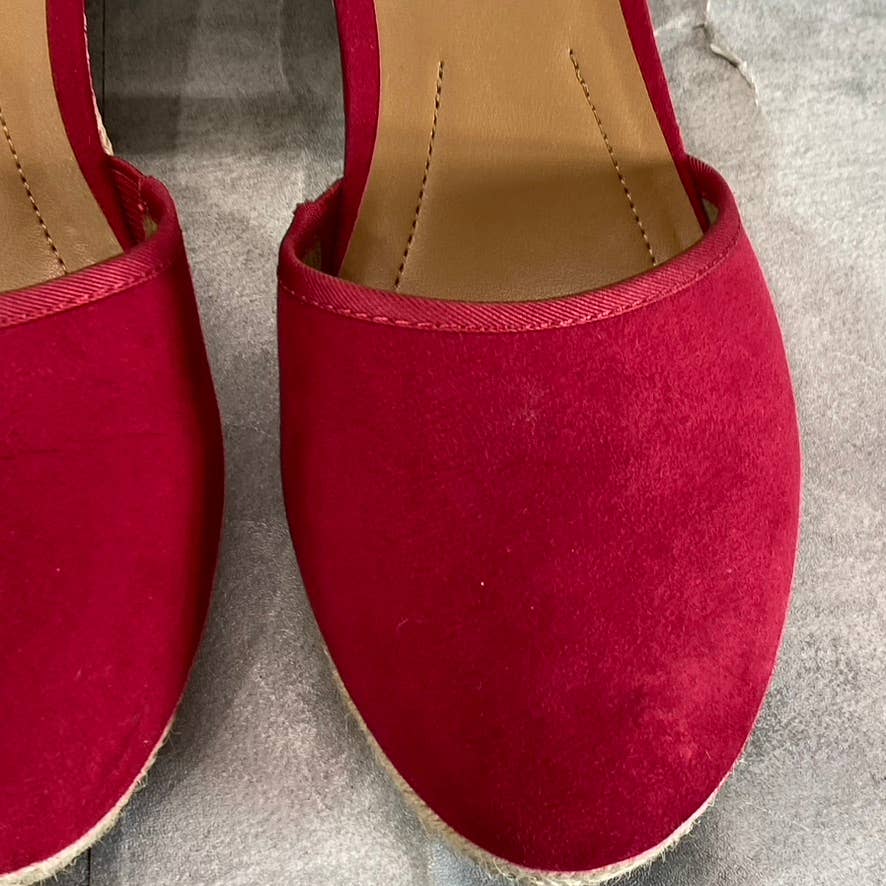 STYLE & CO Women's Red Mailena Closed-Toe Wedge Espadrille Sandals SZ 9