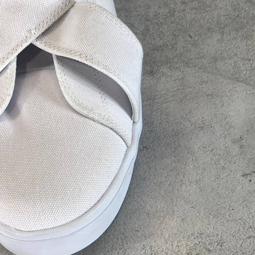 GOATS Women's White Canvas The 728 Cross Straps Platform Slip-On Sneakers SZ 9.5