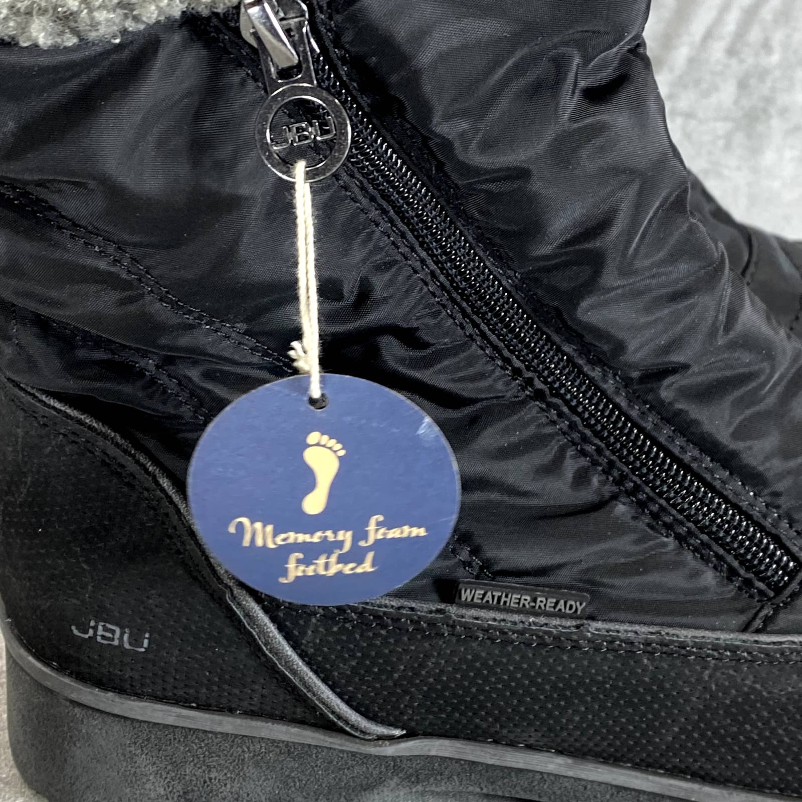 JBU By JAMBU Women's Black Snowbird Memory Foam Weather-Ready Faux-Fur Boots SZ8