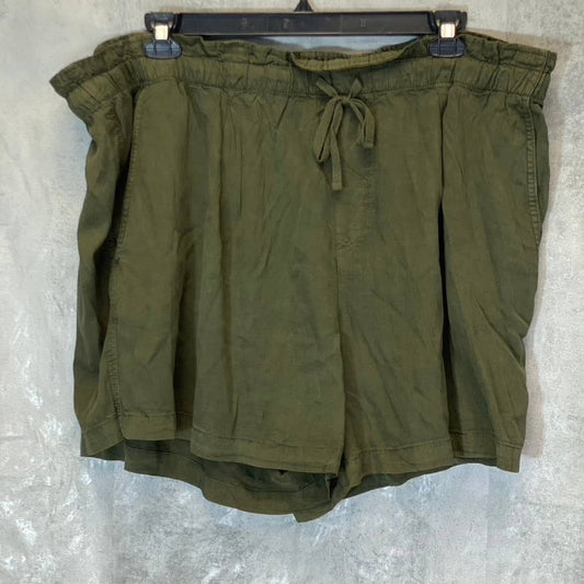 SANCTUARY Women's Plus Size Olive Drawstring Tie Pull-On Lightweight Shorts SZ3X