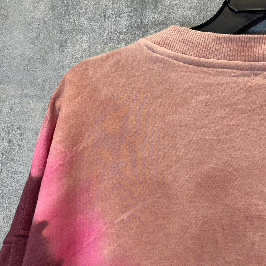 BP. Women's Pink Tie-Dye Crewneck Long Sleeve Pullover Sweater SZ M