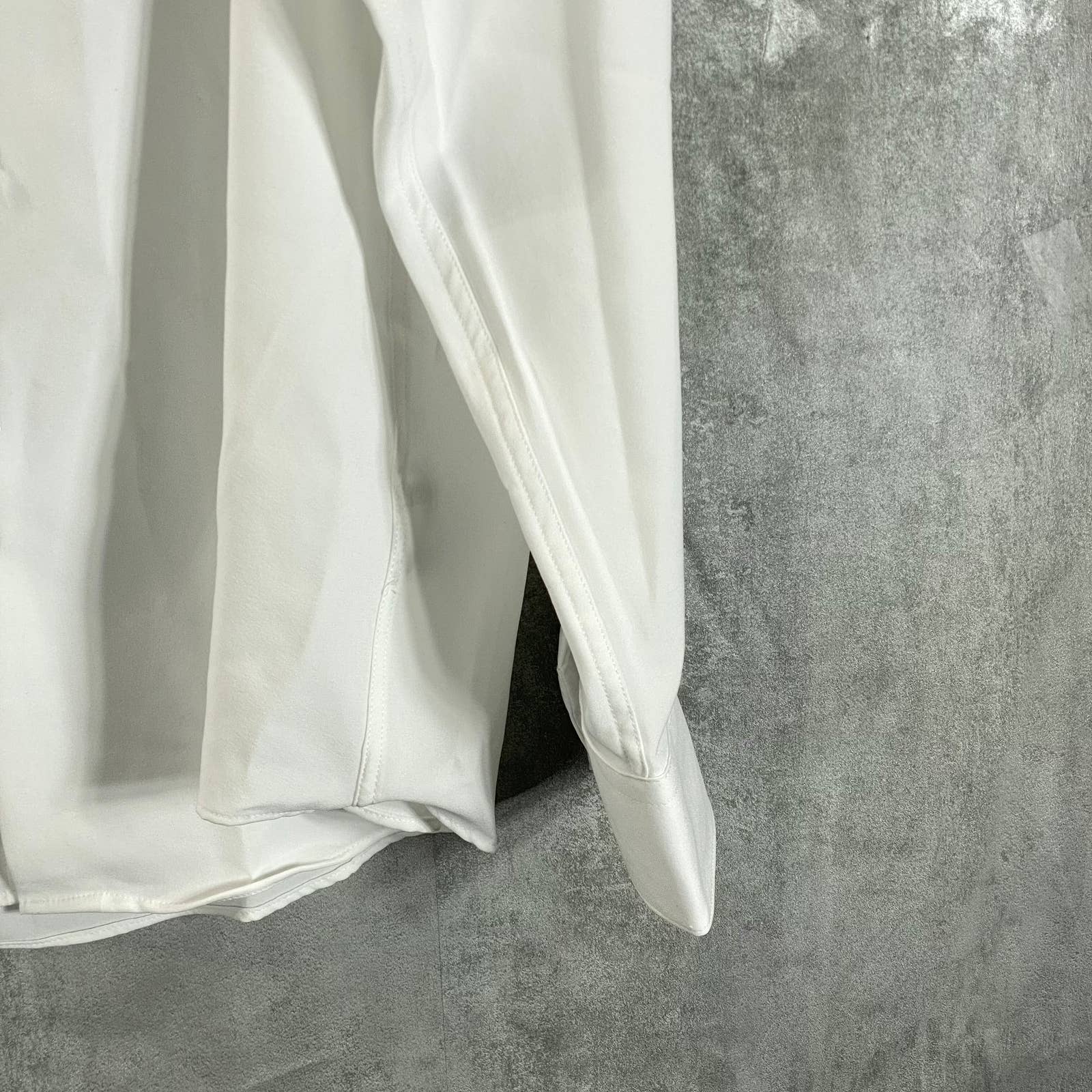 ALFANI Men's White Slim-Fit 4-Way Stretch Solid Dress Shirt SZ XL(17/17.5 36-37)
