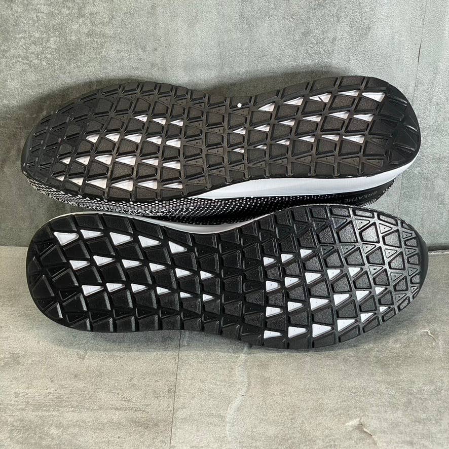 VANCE CO. Men's Black-White Rush Casual Knit Lace-Up Walking Sneakers SZ 11