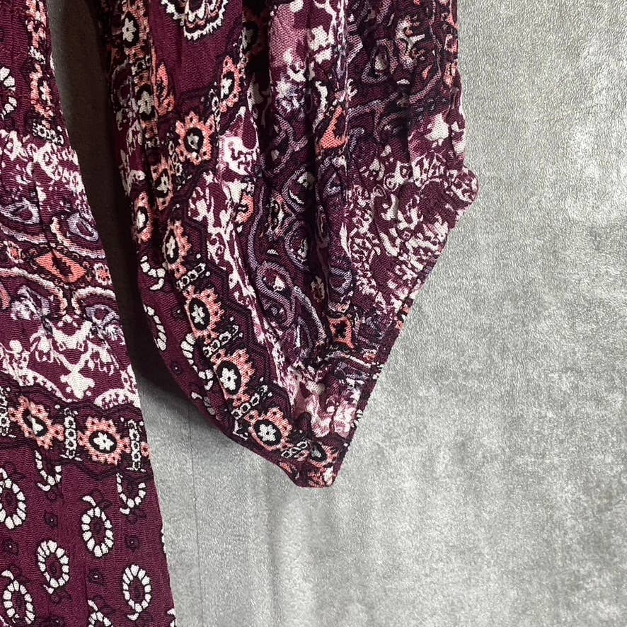 NY COLLECTION Women's Moroccan Red Printed Off-The-Shoulder Crepon Dress SZ M