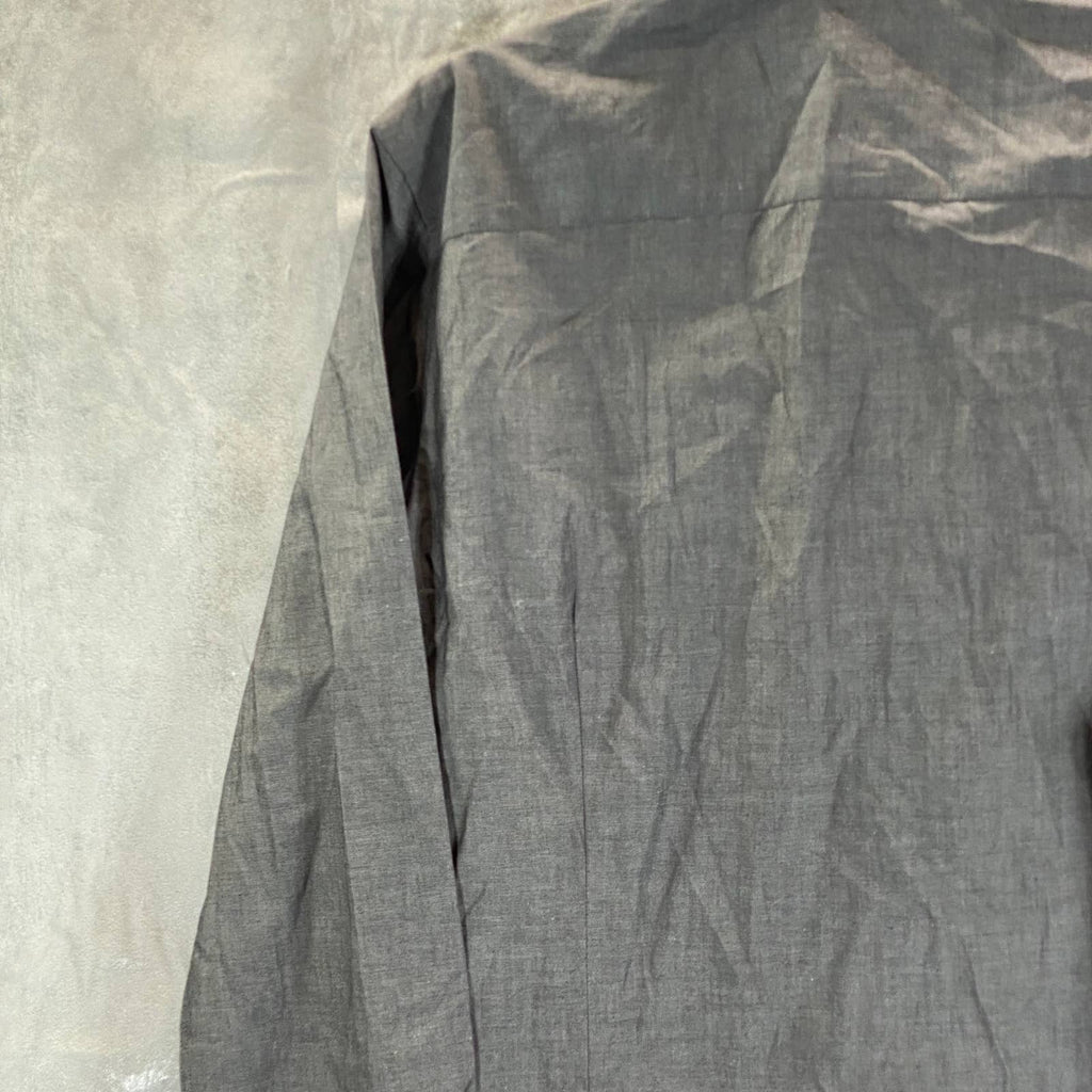 BAR III Men's Charcoal Chambray Slim-Fit Stretch Button-Up Long-Sleeve Shirt SZM