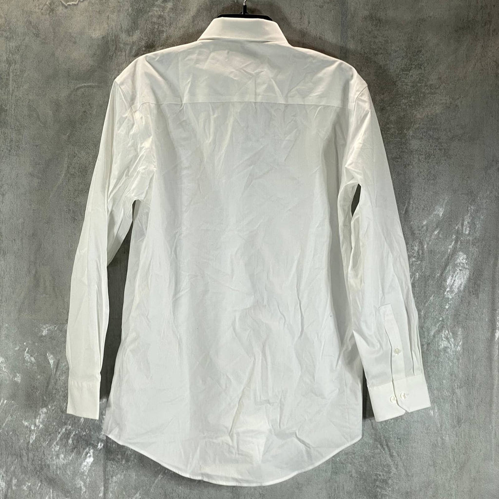 ALFANI AlfaTech Men's White Solid Regular-Fit Dress Shirt SZ S(14-14.5 32/33)