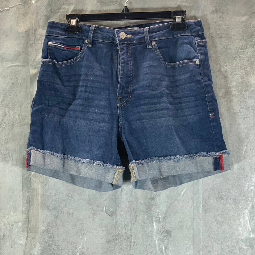 TOMMY JEANS Women's Boundary 5" Cuffed Faded Denim Shorts SZ 29