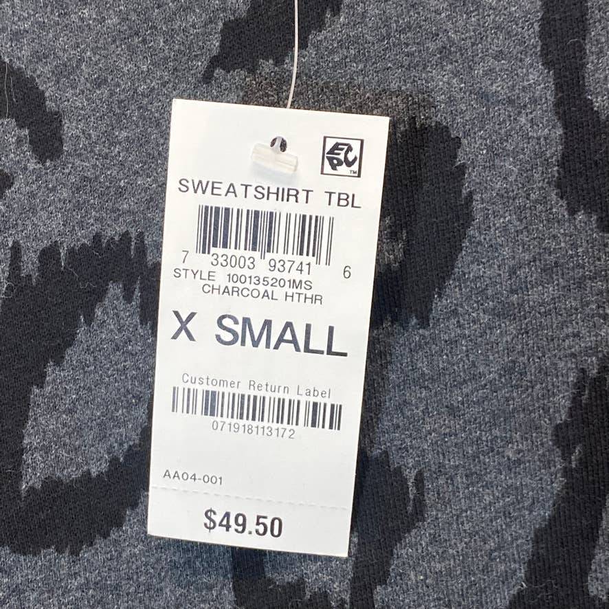 STYLE & CO Women's Charcoal Animal-Print Crewneck Pullover Sweatshirt SZ XS