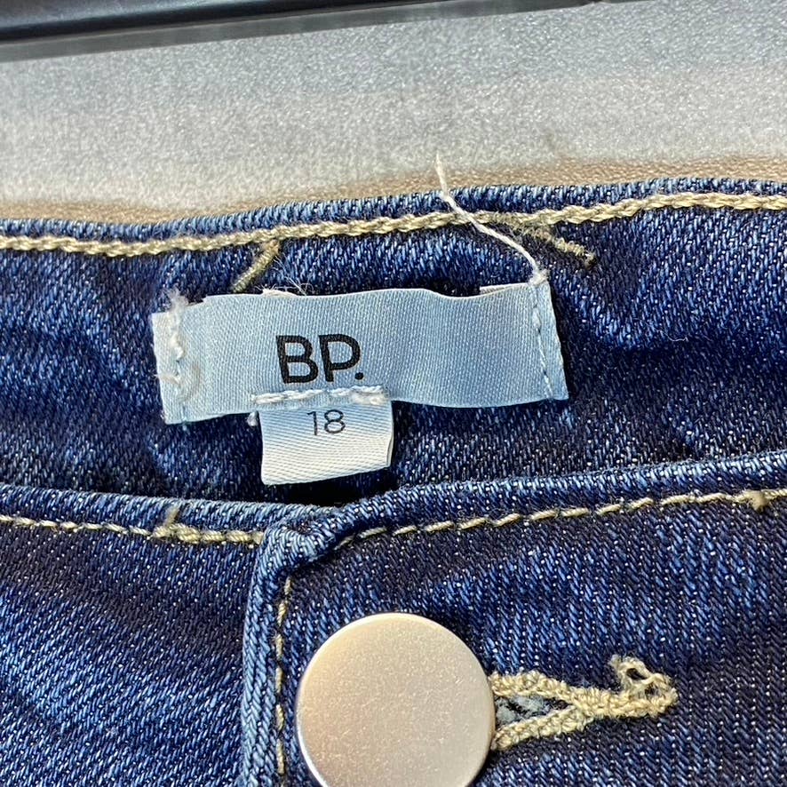 BP Women's Plus Size Dark Wash Distressed High-Rise Denim Mom Jeans SZ 18