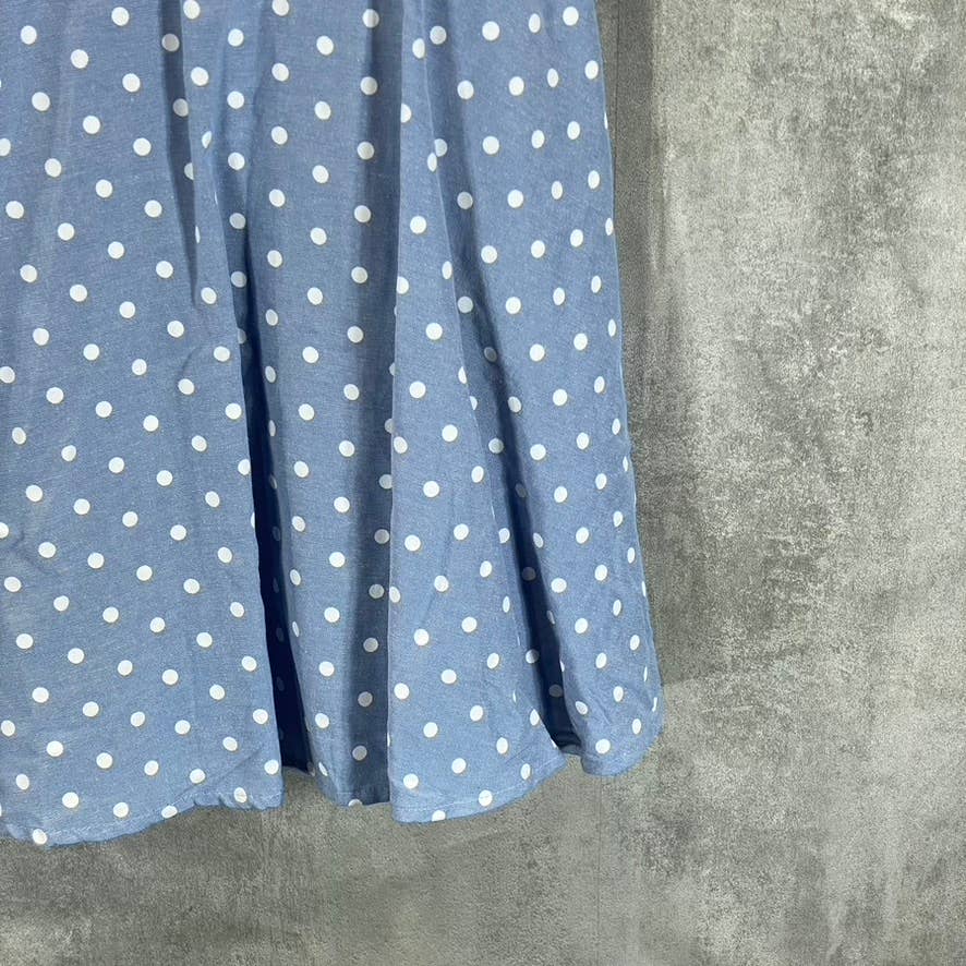 CITY STUDIO Juniors' Women's Day Blue Dotted Bow-Back Fit & Flare Mini Dress SZ5