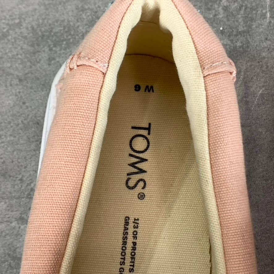 TOMS Women's Salmon Luca Canvas Wrapped Round-Toe Slip-On Sneakers SZ 6