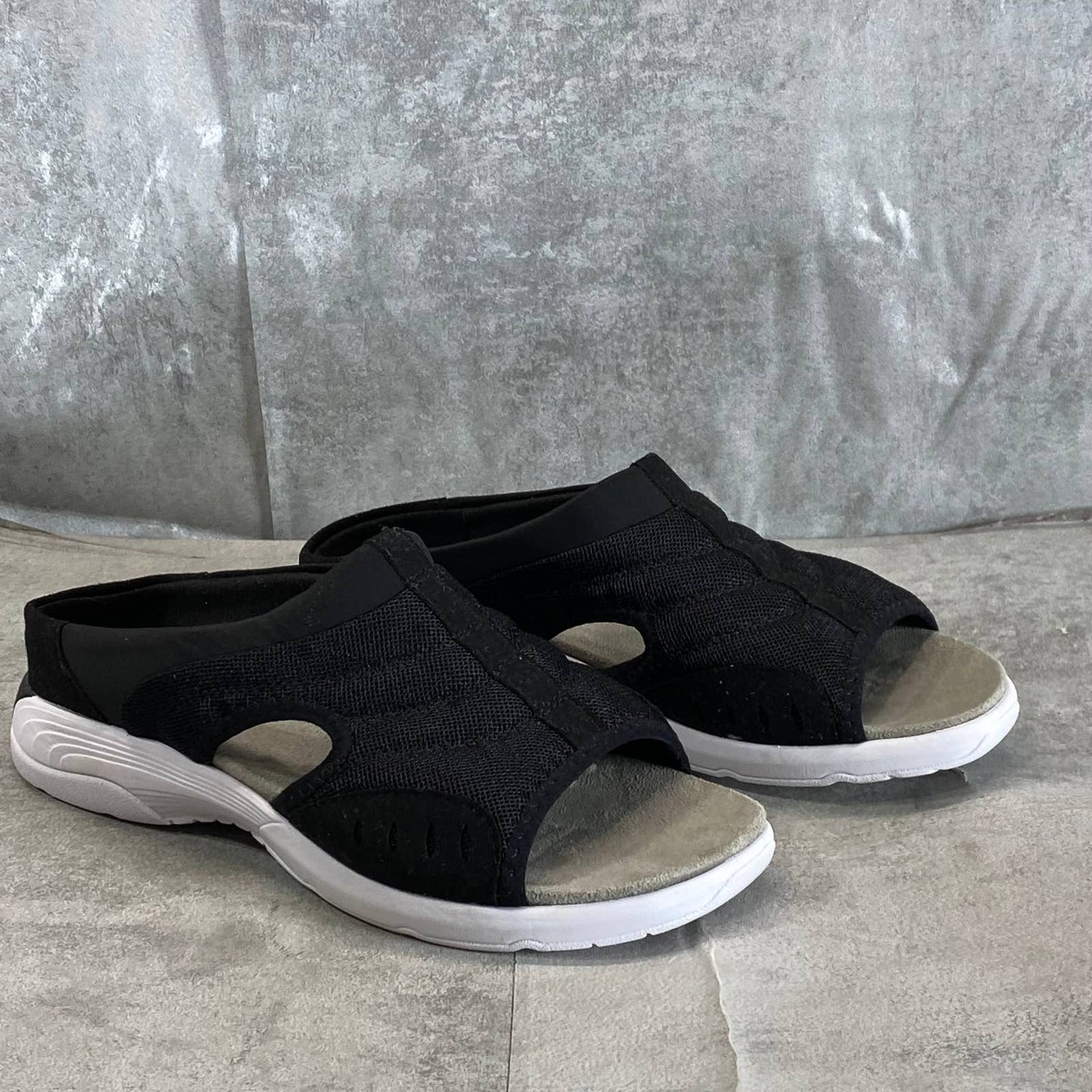 EASY SPIRIT Women's Black Multi Fabric Traciee Lightweight Slide Sandals SZ 8