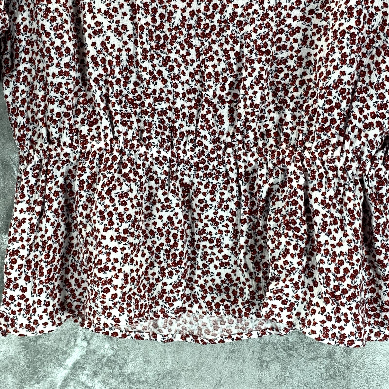 1.STATE Women's Peplum Ditsy Floral-Print Crewneck Short Sleeve Peplum Top SZ XS