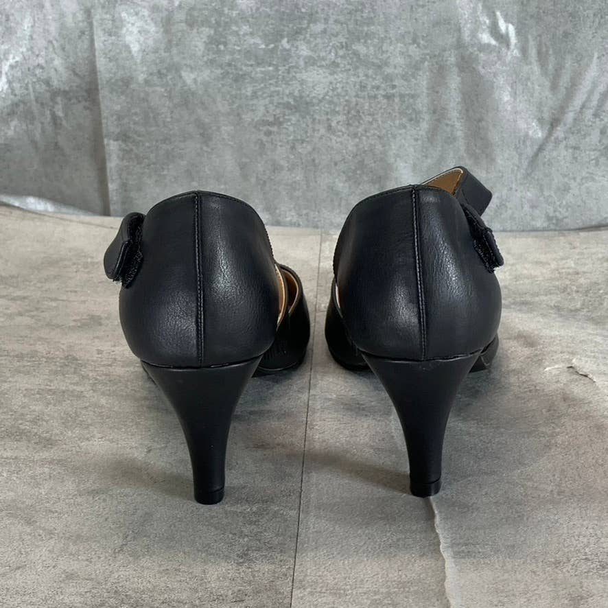 JOURNEE COLLECTION Women's Black Faux Leather Tillis Pointed-Toe Pumps SZ 7.5