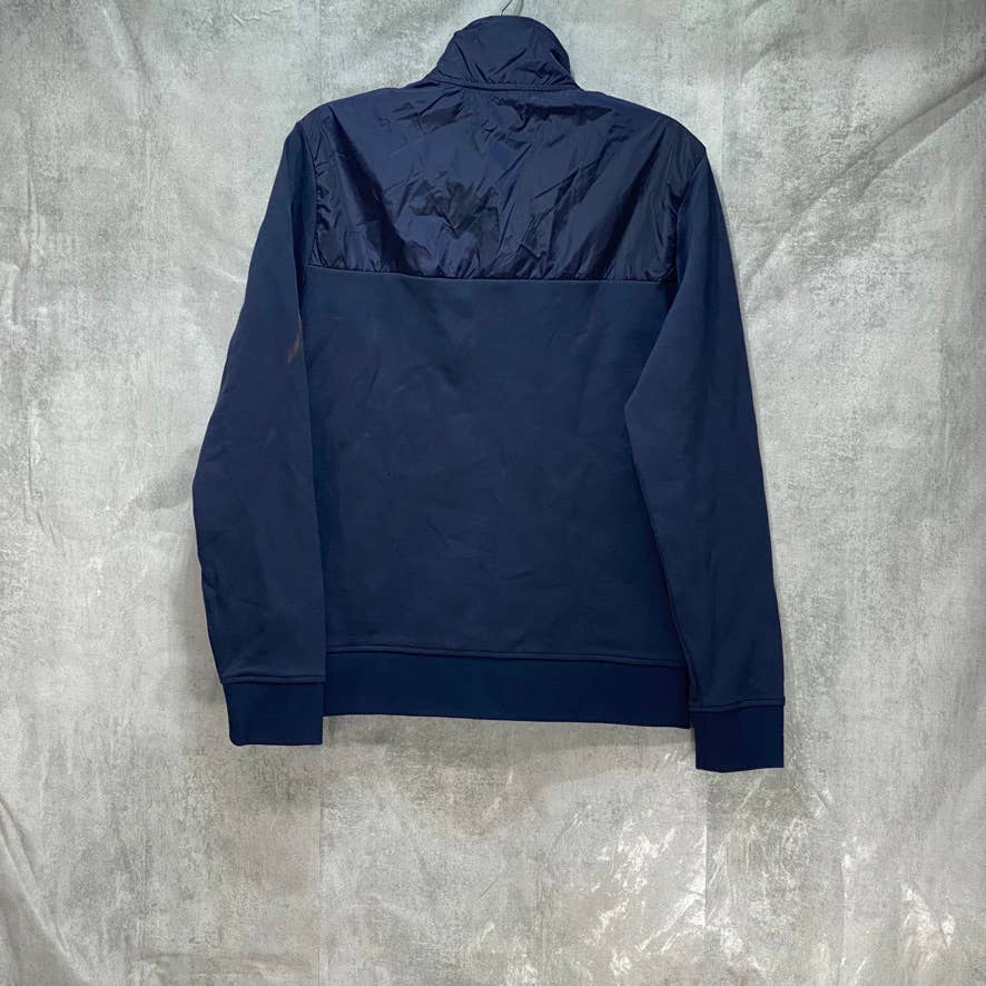 MICHAEL KORS Navy Regular-Fit Mix-Media Full-Zip Travel Sweatshirt SZ M