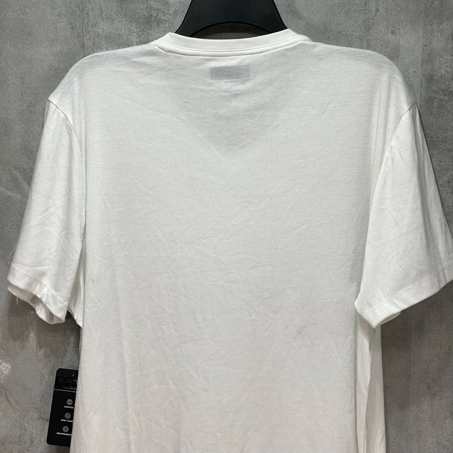 ALFANI White Travel Stretch V-Neck T-Shirt SZ L