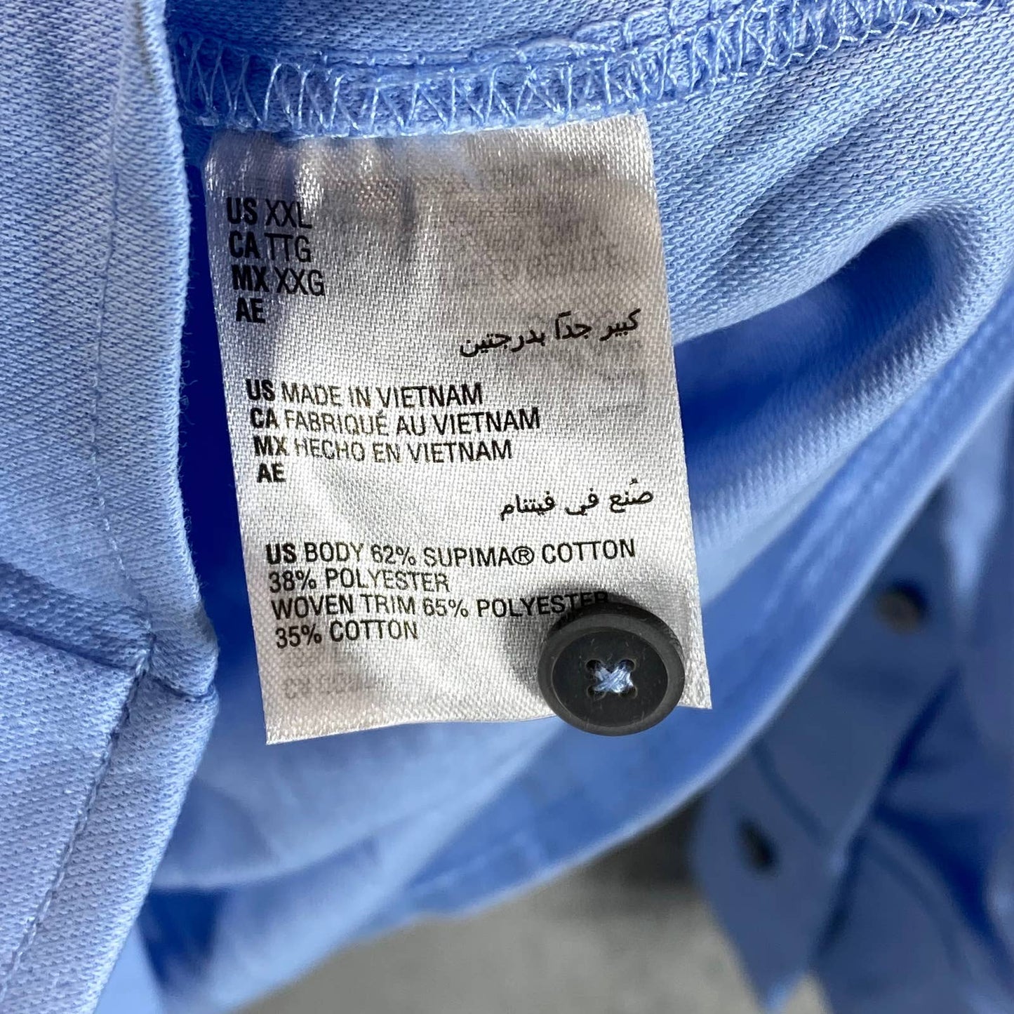 ALFANI Men's Pale Ink Blue Regular-Fit Cotton Birdseye Button-Up Shirt SZ XXL