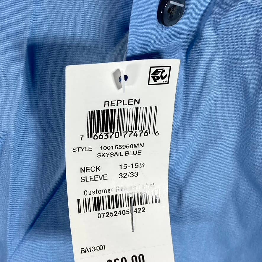 ALFANI Men's Skysail Blue Slim-Fit 2-Way Stretch Button-Up Dress Shirt SZ M
