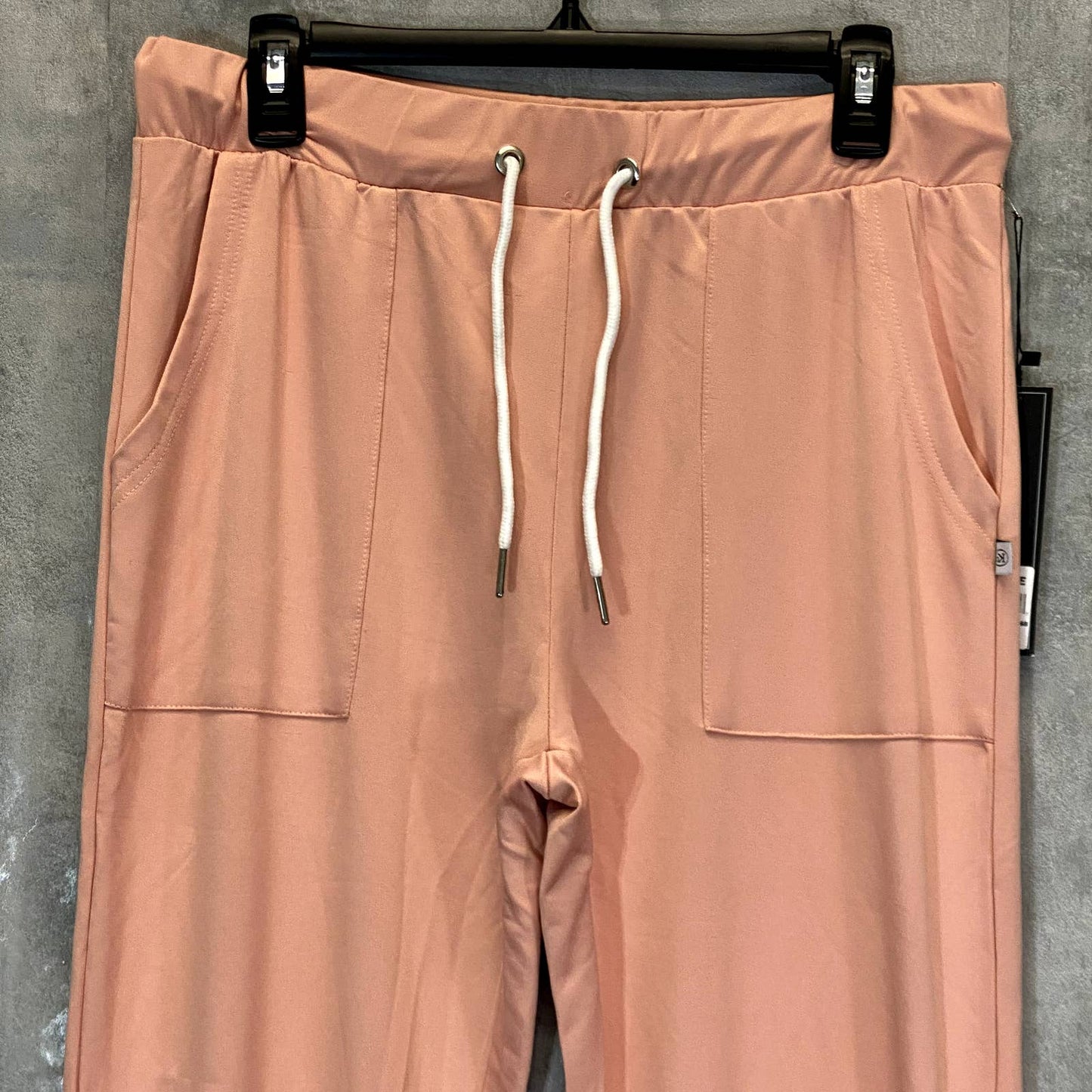 KAY UNGER Women's Peach Tie Hem Drawstring Pull-On Jogger Pants SZ L