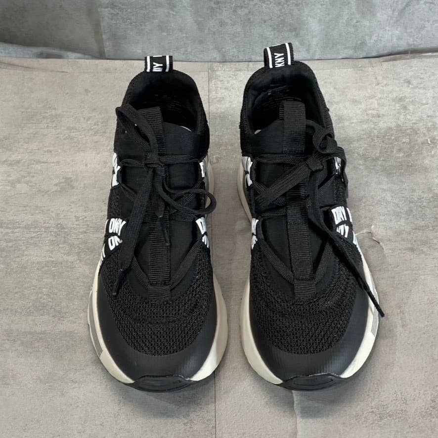 DKNY Women's Black Nash Round-Toe Lace-Up Slip-On Sneakers SZ 6