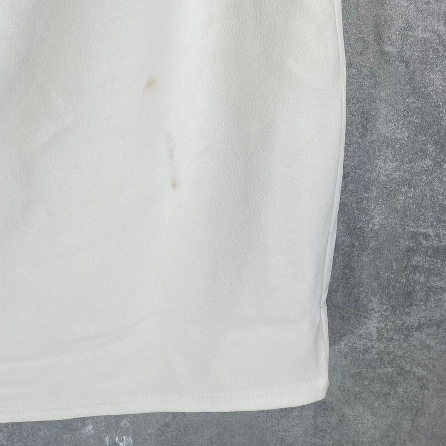 BCX Juniors' Ivory Scalloped Spaghetti Strap Low-Back Bodycon Mini Dress SZ L