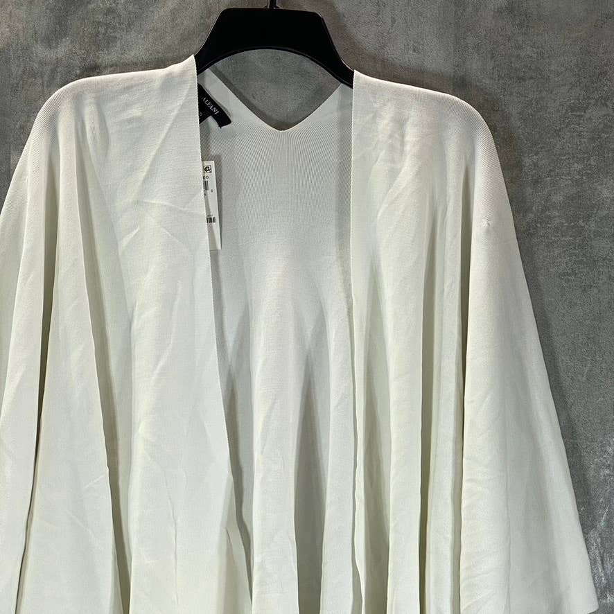 ALFANI Women's Soft White Drape-Cape Open-Front Sweater SZ L/XL
